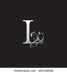 Monogram Luxury L Letter Logo Icon, Initial ornate swirl floral leaf vector design concept for business, weeding with luxury style.