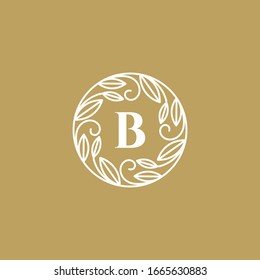 Monogram Luxury Letter B logo icon, vintage flower design concept 