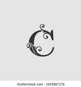 Monogram Luxury Letter C  Initial  Logo Icon  vector design concept.