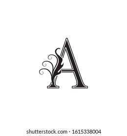 Monogram Luxury Letter A logo icon, vintage design concept floral leaves  for initial, luxuries business, hotel, wedding service and more brand identity.