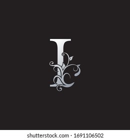 Monogram Luxury I Letter Logo Icon, Initial ornate swirl floral leaf vector design concept for business, weeding with luxury style.