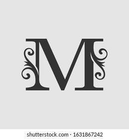 Monogram Luxury Letter M Initial Logo Stock Vector (Royalty Free ...