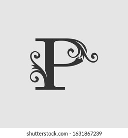 Monogram Luxury Letter P Initial  Logo Icon  vector design concept.
