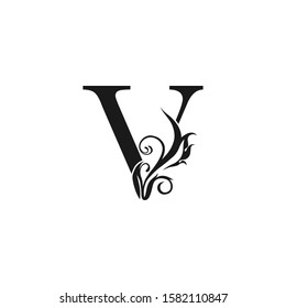 Monogram Luxury Letter  V logo icon. Simple luxury design concept floral leaves with letter V logo icon with monogram color  for luxuries bussiness or more campany identity.