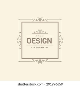 Monogram  luxury logo template with elegant ornament elements. Luxury elegant design for cafe, restaurant, boutique, hotel, shop, jewelry.