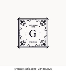 Monogram luxury logo template with elegant ornament elements. Luxury elegant design for cafe, restaurant, boutique, hotel, shop, jewelry.