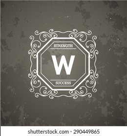 Monogram  luxury logo template with flourishes calligraphic elegant ornament elements. Luxury elegant design for cafe, restaurant, boutique, hotel, shop, store, heraldic, jewelry, fashion