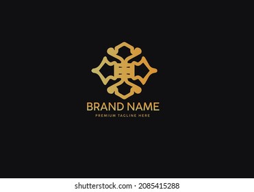 Monogram Luxury Logo Template, Logo Luxus, Logo Gold Klassiker, Icon Logo Gold Luxus, Branding