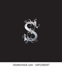 Monogram Luxury S Letter Logo Icon, Initial ornate swirl floral leaf vector design concept for business, weeding with luxury style.