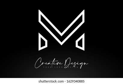 Monogram M Letter Logo design with Creative Lines Icon Design Vector Illustration. 