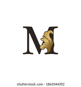 Monogram M Letter Logo Luxury Swirl Ornate Ornament  Vector Design