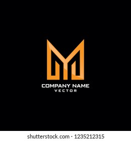 Monogram M Letter Logo Template Vector