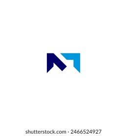 monogram M with logistic or M arrow logo concept vector icon