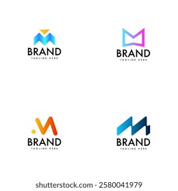 Monogram M Logo Design Template Set. Letter M Logo Template Set