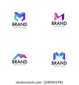 Monogram M Logo Design Template Set. Letter M Logo Template Set