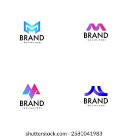 Monogram M Logo Design Template Set. Letter M Logo Template Set