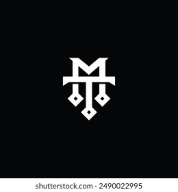 Monogram M T MT TM inicial Plantilla de logotipo de lujo audaz para el deporte del gimnasio de la marca de tecnología futurista. Alfabeto de combinación de letras para la marca personal viaje belleza de moda
