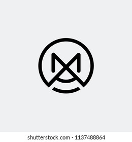 monogram MA / initial MA with circle logo design inspiration