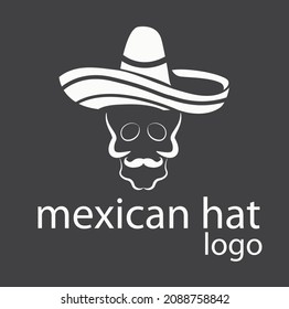 monogram mexican hat vector logo template .Mexican Sombrero Mustache Head Traditional Logo Vector Design