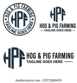 Monogram, Minimalist, And Letterhead Hog And Pig Farming Logo Design