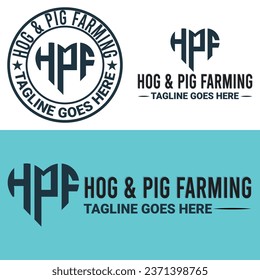 Monogram, Minimalist, And Letterhead Hog And Pig Farming Logo Design