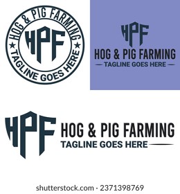 Monogram, Minimalist, And Letterhead Hog And Pig Farming Logo Design