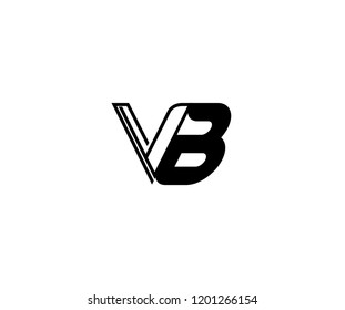 Monogram Minimalist Linear Outline Linked Letter VB Logo Design