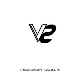 Monogram Minimalist Linear Outline Linked Letter V2 Logo Design