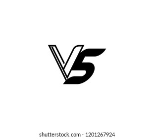 Monogram Minimalist Linear Outline Linked Letter V5 Logo Design