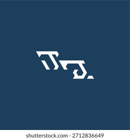 monogram modern logo initial esport concept design TJ minimalist techno style letter