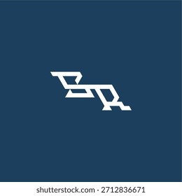 Monogramm modernes Logo Initial Support Concept Design SR minimalistischer Techno-Stil Brief