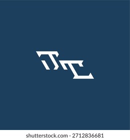 monograma logotipo moderno concepção inicial de conceito de esportes TC minimalista estilo techno letra