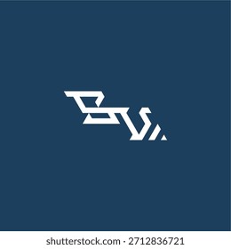 monogram modern logo initial esport concept design SV minimalist techno style letter