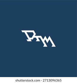 monograma logotipo moderno conceito inicial de esporte design RM carta estilo techno minimalista