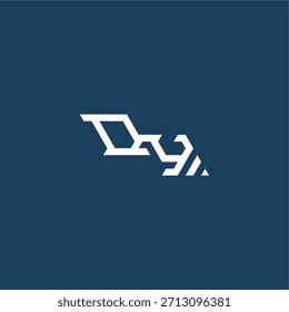 monogram modern logo initial esport concept design QY minimalist techno style letter