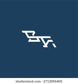 monograma logotipo moderno conceito inicial de esporte design SF carta estilo techno minimalista