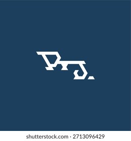 monogram modern logo initial esport concept design RJ minimalist techno style letter