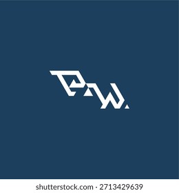monogram modern logo initial esport concept design PW minimalist techno style letter