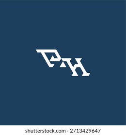 monograma logotipo moderno conceito inicial de esporte design PH letra estilo techno minimalista