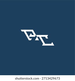 Monograma Logotipo moderno Diseño inicial de concepto de deporte PC minimalista letra de estilo techno