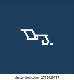 monogram modern logo initial esport concept design QJ minimalist techno style letter