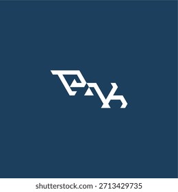 monogram modern logo initial esport concept design PK minimalist techno style letter
