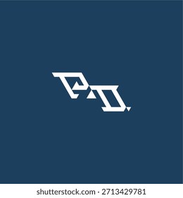 monograma logotipo moderno conceito inicial de esporte design PD minimalista techno estilo letra