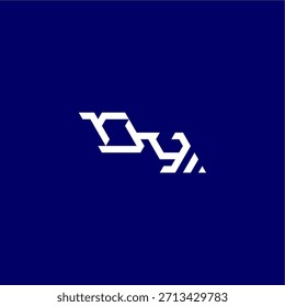 monograma logotipo moderno diseño inicial de concepto de deporte electrónico OY letra de estilo tecno minimalista