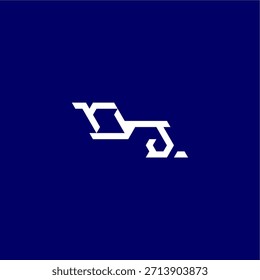monogram modern logo initial esport concept design OJ minimalist techno style letter