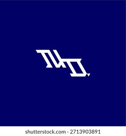monograma logotipo moderno design de conceito de esporte inicial ND letra de estilo techno minimalista