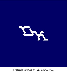 Monogramm modernes Logo Initial Esport Concept Design OX minimalistischer Techno-Stil Brief