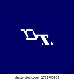 monograma logotipo moderno design de conceito de esporte inicial OT letra de estilo techno minimalista