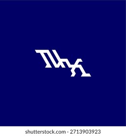 monograma logotipo moderno design de conceito inicial de esportes NX letra de estilo tecno minimalista