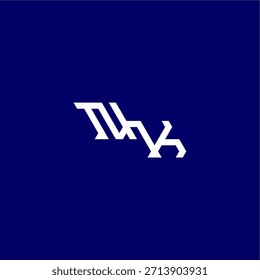 monogram modern logo initial esport concept design NK minimalist techno style letter